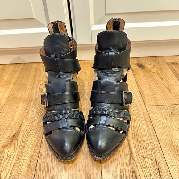 [SOLD] Jeffrey Campbell x Revolve Levelup Sandal Boots Black Leather US8.5 Alt - Picture 2 of 11